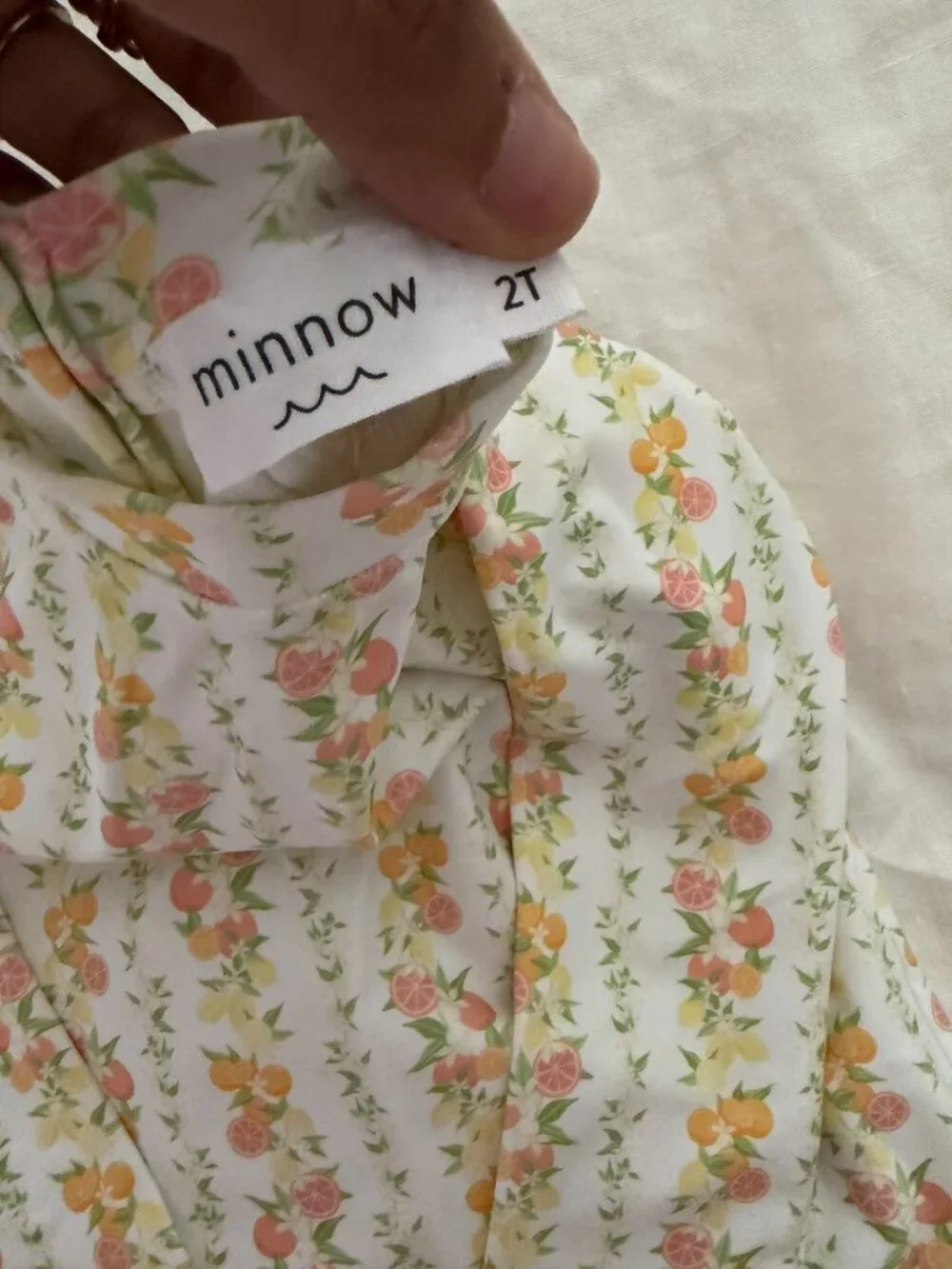Minnow Swim Citrus Print Rashguard, sz 2T